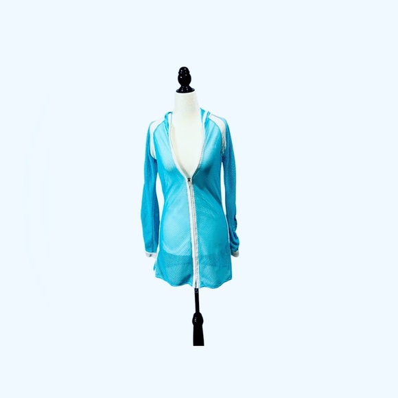 Nike, Blue Mesh Zip-Up Athletic Jacket, Dri-fit XS πββοΈββ‘οΈ - Picture 8 of 11